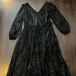 New City Chic Starry Night Maxi Dress Size 16 Black